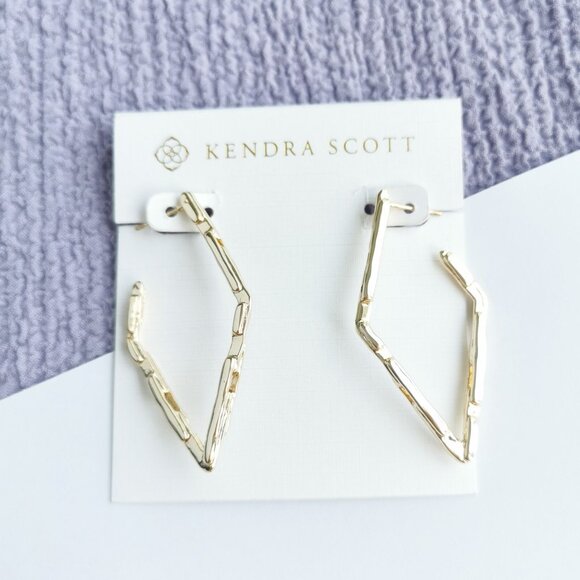 Kendra Scott Rylan Gold Small Hoop Earrings - Picture 1 of 3
